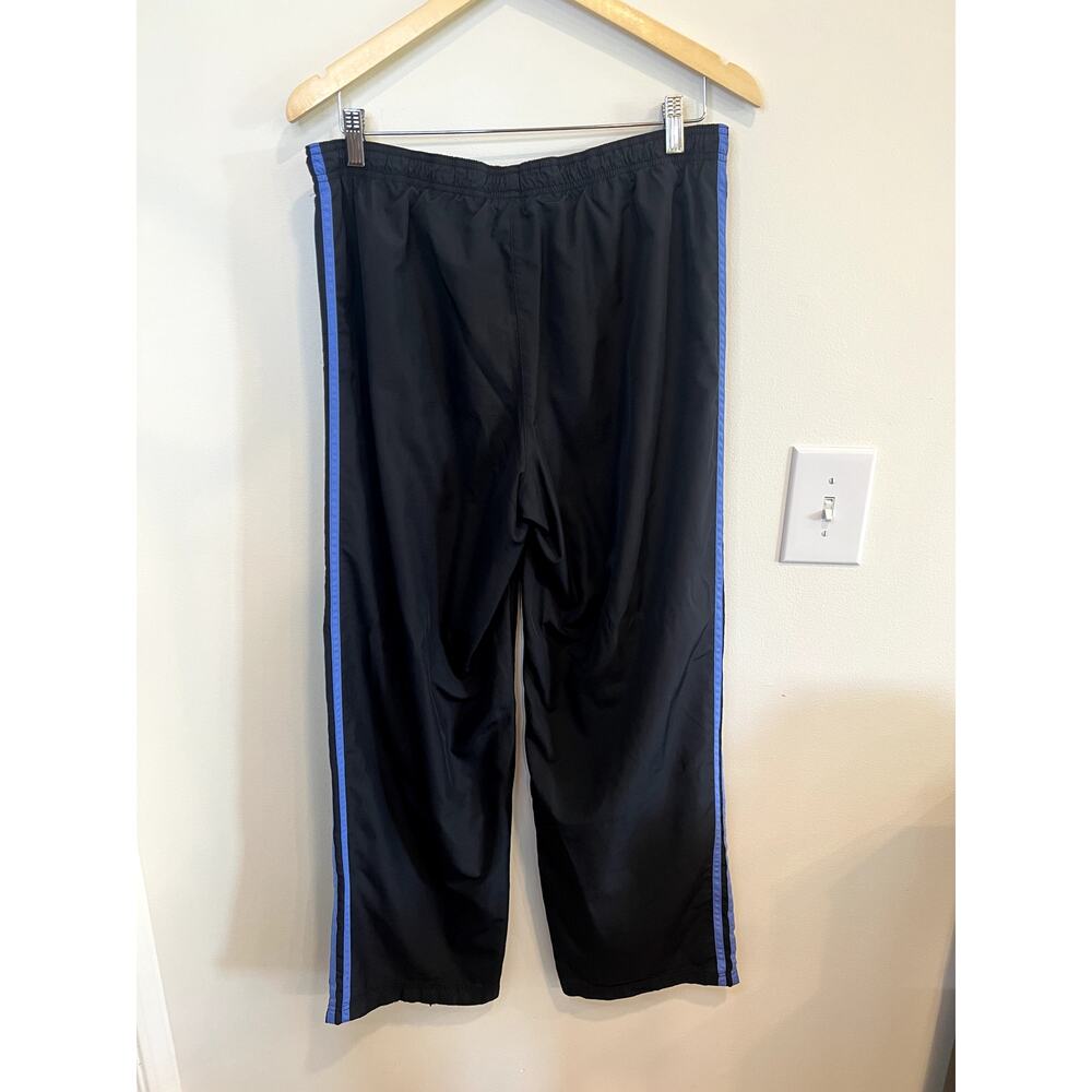 Adidas Black Blue Stripe Track Pants Women’s Large Athletic Jogger Pants - Picture 2 of 4